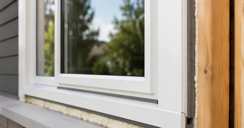technician installing fiberglass window frame in Dorchester Estates, Grimsby home
