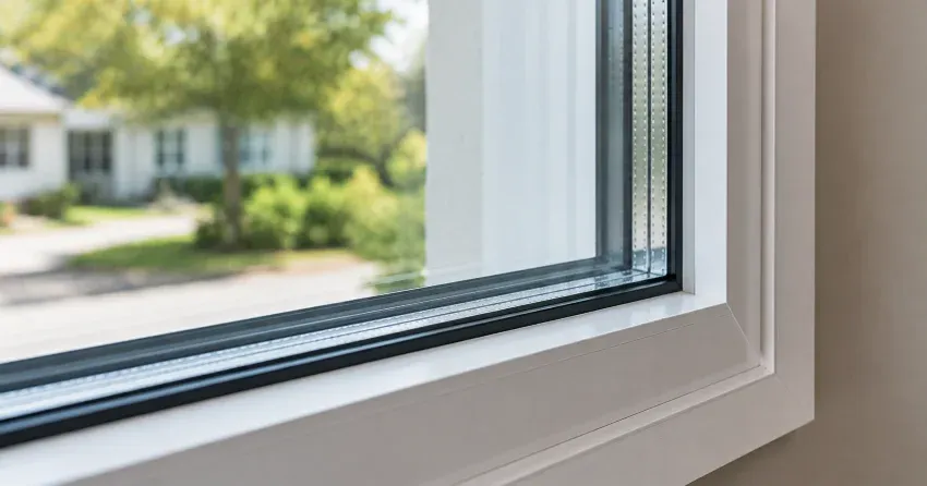 technician replacing window weatherstripping in Grimsby home