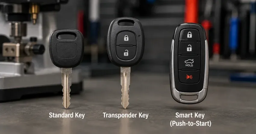 technician cutting a transponder ignition key in Grimsby