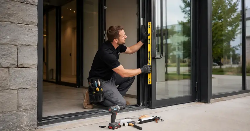 commercial glass door frame installation Escarpment Area, Grimsby