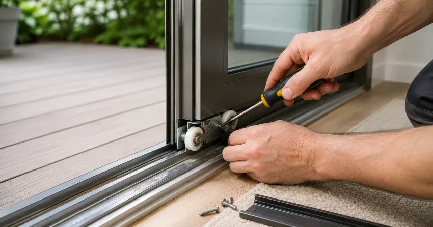 sliding door fix South Grimsby, Grimsby technician diagnosing track issue