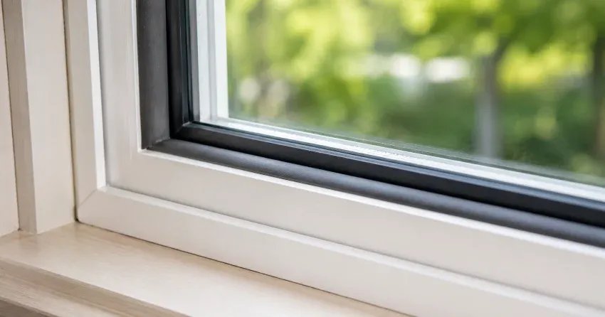 technician inspecting window weatherstripping for drafty window repair Grimsby